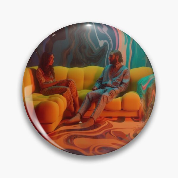 Item preview, Two People On Melting Orange Sofa designed and sold by MongLongStudio.