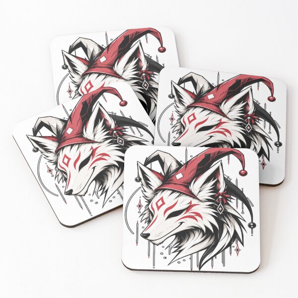 Item preview, Grinning kitsune wearing a jester's cap designed and sold by Jester-Store.