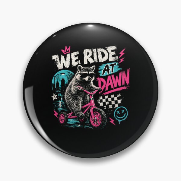 Item preview, We Ride At Dawn Raccoon Funny Animal Lover Wildlife Humor designed and sold by HumansStuck12.