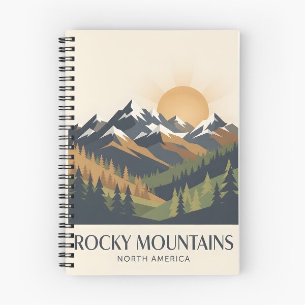 Item preview, Rocky Mountains Vintage Travel Poster - Minimalist Alpine Mountain Art Print designed and sold by DuckOddity.