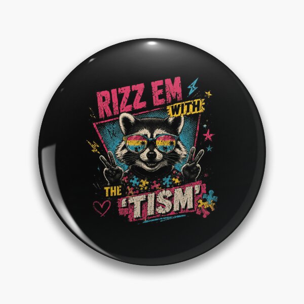 Item preview, Rizz Em With The 'Tism' Autistic Neurodivergent Pansexual Pride Raccoon designed and sold by HumansStuck12.