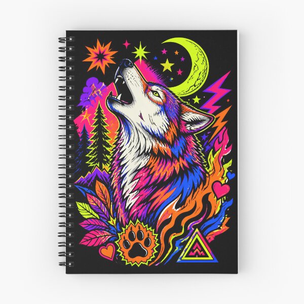 Item preview, Psychedelic Neon Howling Wolf Pop Art designed and sold by Skyrocketz.