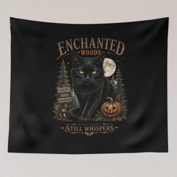 Item preview, Enchanted Woods Cat Vintage Halloween Label Halloween designed and sold by LiviuGligoros.