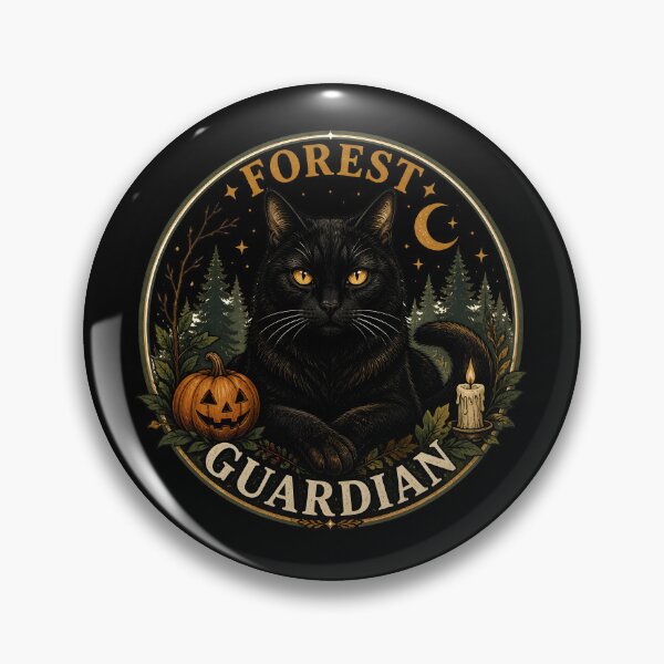 Item preview, Black Cat Forest Guardian Vintage Halloween Label Halloween designed and sold by LiviuGligoros.