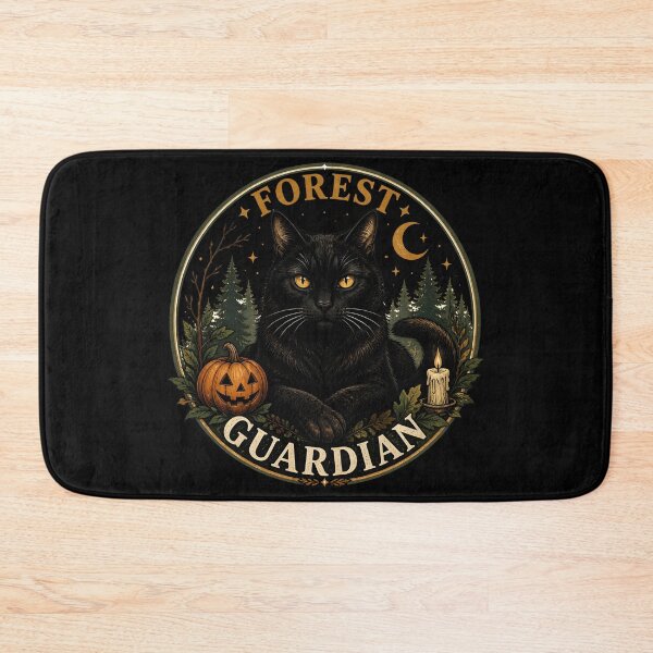 Item preview, Black Cat Forest Guardian Vintage Halloween Label Halloween designed and sold by LiviuGligoros.