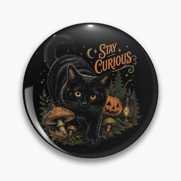 Item preview, Mushroom Forest Cat Vintage Halloween Label Halloween designed and sold by LiviuGligoros.