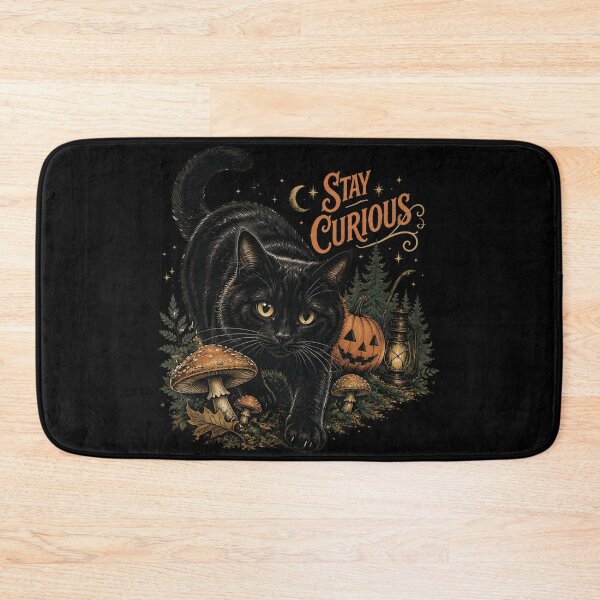 Item preview, Mushroom Forest Cat Vintage Halloween Label Halloween designed and sold by LiviuGligoros.