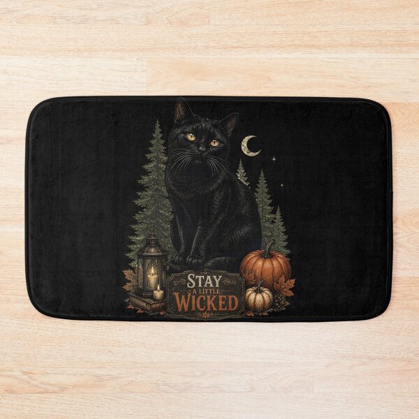 Item preview, Autumn Pines Black Cat Gothic Storybook Poster Halloween designed and sold by LiviuGligoros.