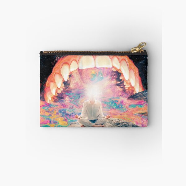 Item preview, Meditating Figure Beneath Giant Glowing Teeth designed and sold by MongLongStudio.
