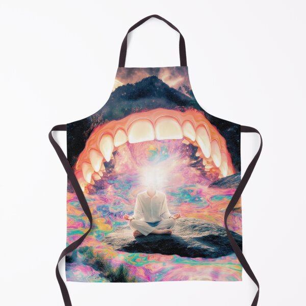 Item preview, Meditating Figure Beneath Giant Glowing Teeth designed and sold by MongLongStudio.