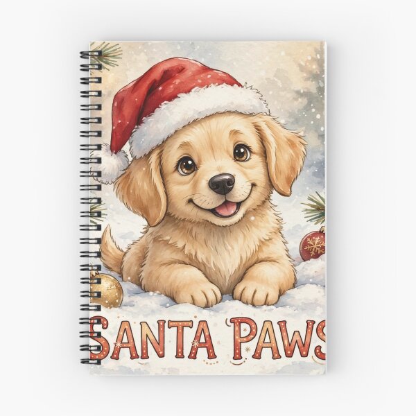 Item preview, Santa Paws Shirt – Cute Dog Christmas Puppy Santa Hat Tee designed and sold by KERK Art and Design.