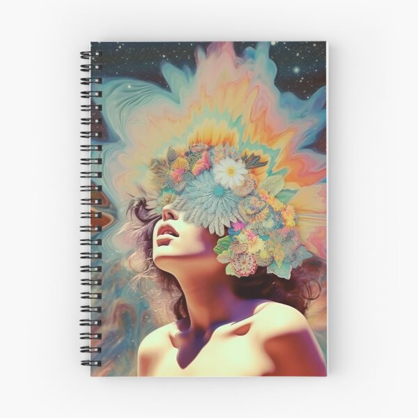 Item preview, Woman Crowned in Flowers Beneath Cosmic Burst designed and sold by MongLongStudio.