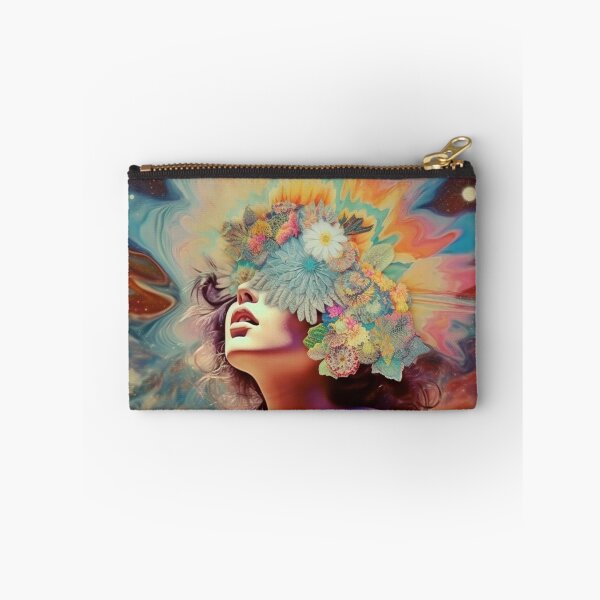 Item preview, Woman Crowned in Flowers Beneath Cosmic Burst designed and sold by MongLongStudio.