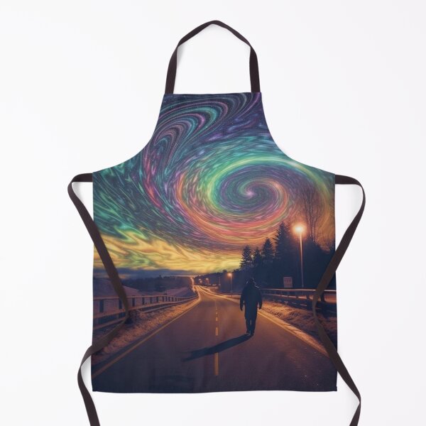 Item preview, Lone Walker Beneath a Swirling Cosmic Vortex Sky designed and sold by MongLongStudio.