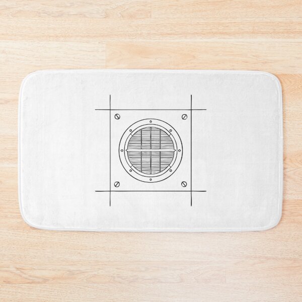 Item preview, Doodle illustration of a round metal vent installed on a tiled surface designed and sold by rasagamastore.