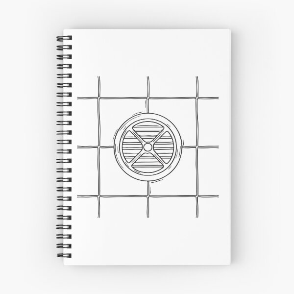 Item preview, Doodle illustration of a circular air vent fixed to a wall of tiles designed and sold by rasagamastore.