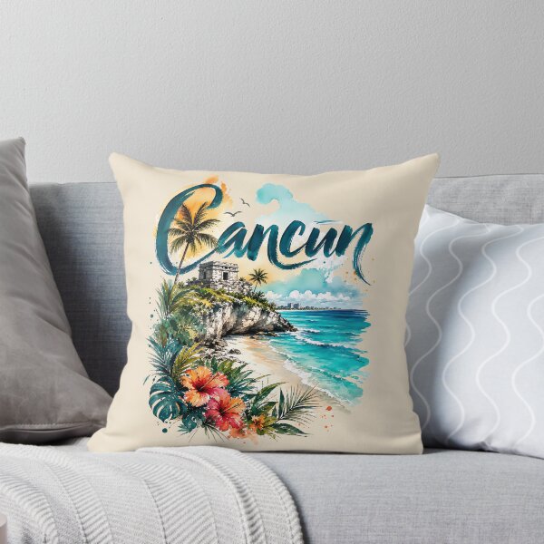 Item preview, Cancun Tropical Paradise Vintage Beach designed and sold by Rosie's Wildflower Boutique.