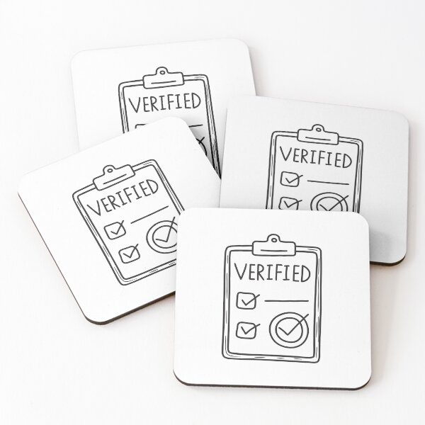 Item preview, Doodle illustration of a clipboard holding a paper labeled verified designed and sold by rasagamastore.