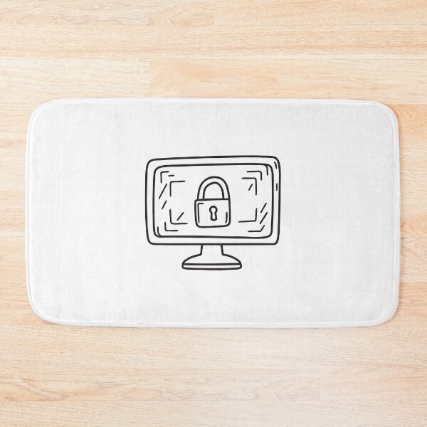 Item preview, Doodle illustration of a glowing digital lock icon on a screen designed and sold by rasagamastore.