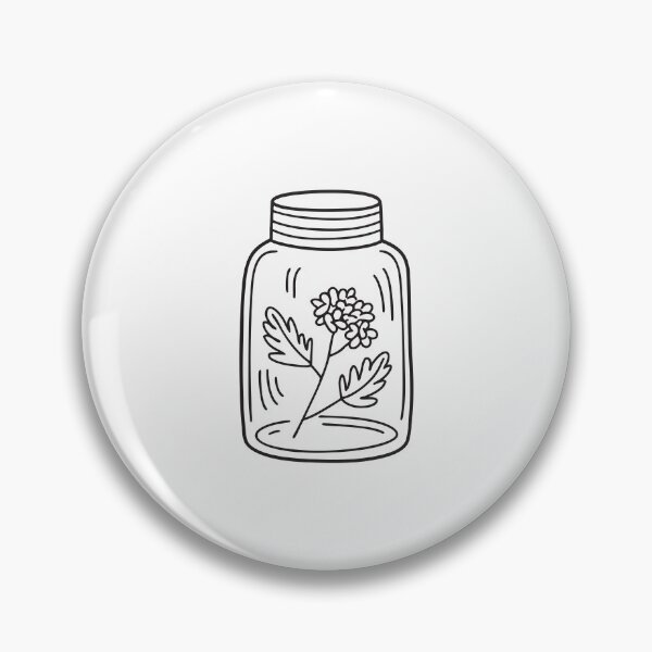 Item preview, Doodle illustration of a glass jar full of dried verbena leaves designed and sold by rasagamastore.