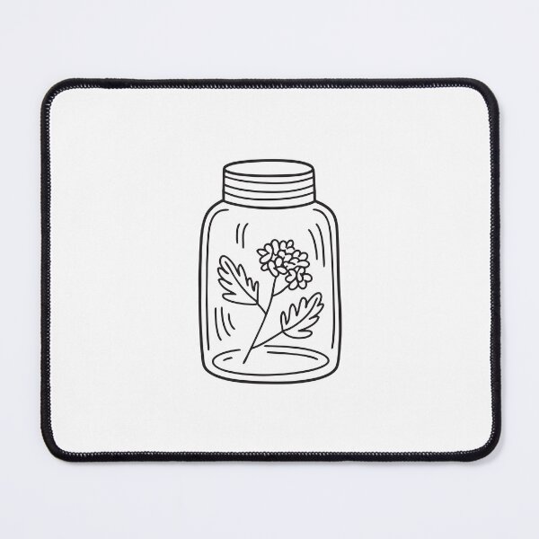 Item preview, Doodle illustration of a glass jar full of dried verbena leaves designed and sold by rasagamastore.