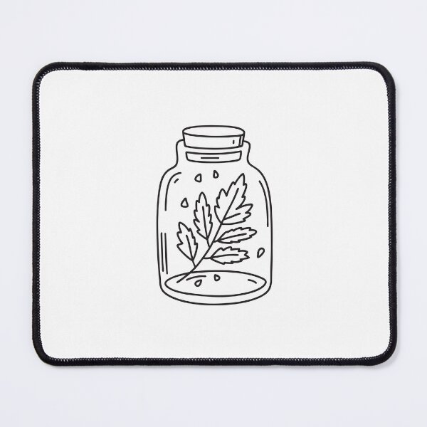 Item preview, Doodle illustration of dried verbena leaves inside a glass jar designed and sold by rasagamastore.