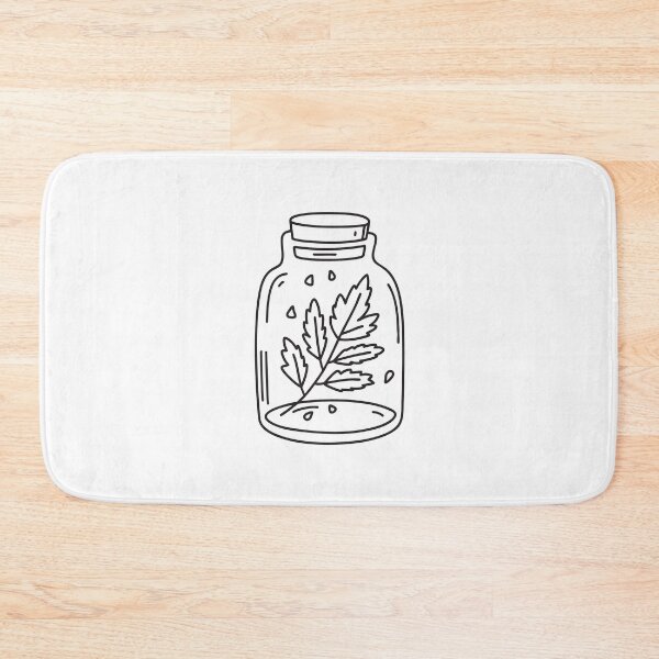 Item preview, Doodle illustration of dried verbena leaves inside a glass jar designed and sold by rasagamastore.
