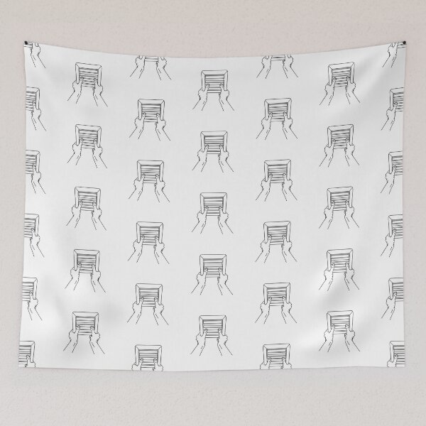 Aperçu de l'œuvre Illustration dessinée à la main d'une main ajustant les lamelles d'une grille d'aération créée et vendue par rasagamastore.