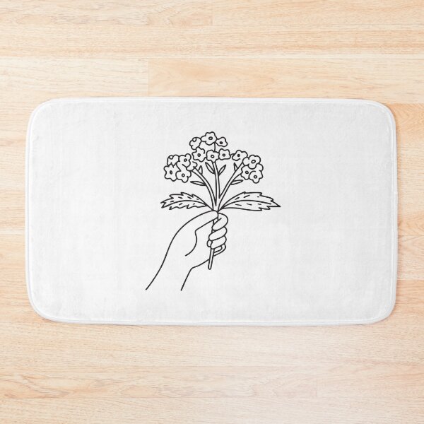Item preview, Doodle illustration of a hand holding a bunch of freshly picked verbena flowers designed and sold by rasagamastore.