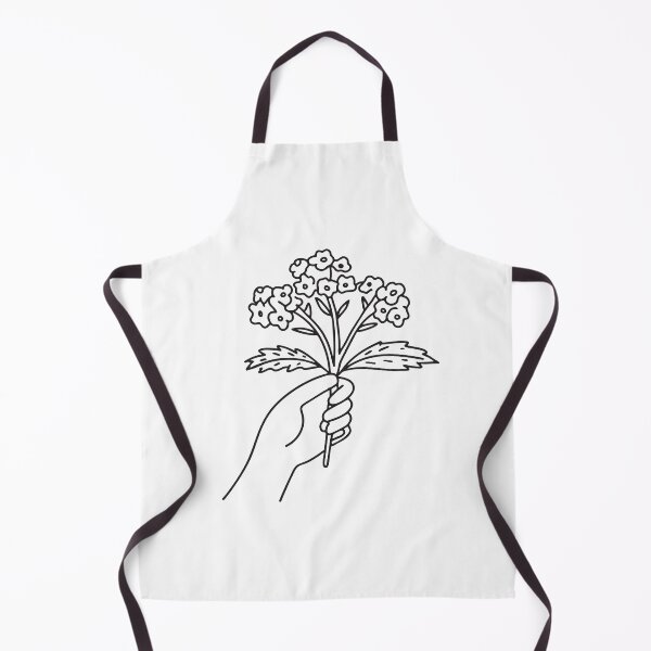 Item preview, Doodle illustration of a hand holding a bunch of freshly picked verbena flowers designed and sold by rasagamastore.