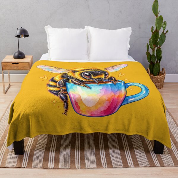 Item preview, Cute Bumblebee Drinking Tea designed and sold by Hari Arts.