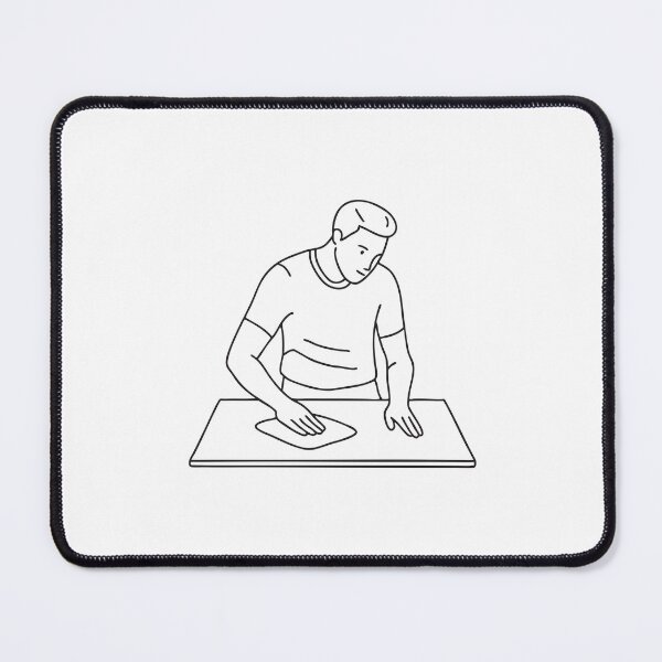 Item preview, Doodle illustration of a hand smoothing veneer onto a tabletop designed and sold by rasagamastore.