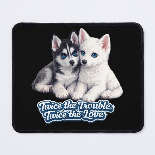 Item preview, Twice the Trouble, Twice the Love – Cute Siberian Husky Puppies designed and sold by Classic Chaos Creations.