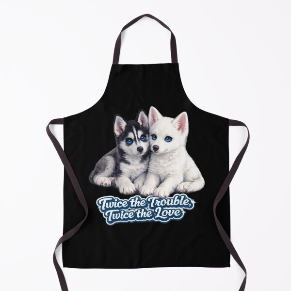 Item preview, Twice the Trouble, Twice the Love – Cute Siberian Husky Puppies designed and sold by Classic Chaos Creations.
