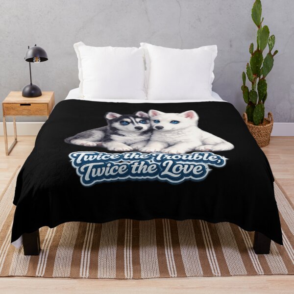 Item preview, Twice the Trouble, Twice the Love – Cute Siberian Husky Puppies designed and sold by Classic Chaos Creations.