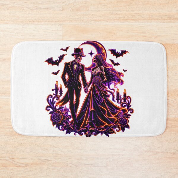 Item preview, Skeleton Bride And Groom Gothic Wedding Neon Halloween designed and sold by QuiteOrbit.