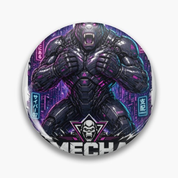 Item preview, Mecha Gorilla Cyberpunk Neon Tokyo Graphic designed and sold by Azetylis.