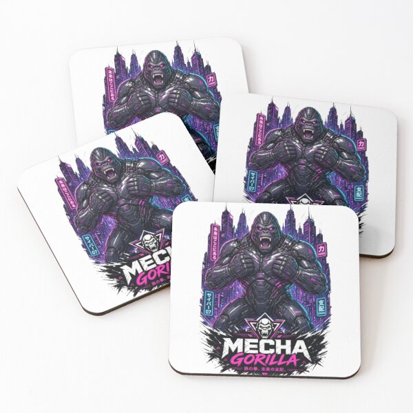 Item preview, Mecha Gorilla Cyberpunk Neon Tokyo Graphic designed and sold by Azetylis.