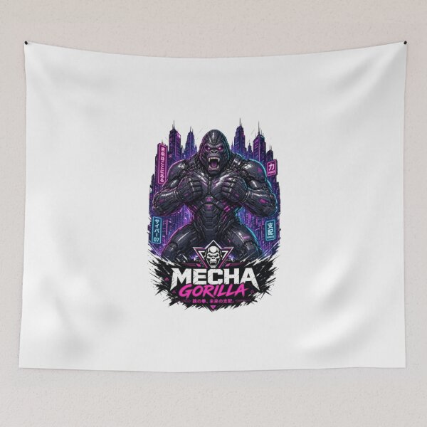 Item preview, Mecha Gorilla Cyberpunk Neon Tokyo Graphic designed and sold by Azetylis.