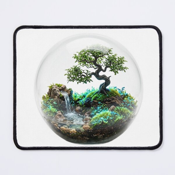 Item preview, Minimalist 3D Glass Terrarium — Miniature Nature Sphere designed and sold by meghnad.