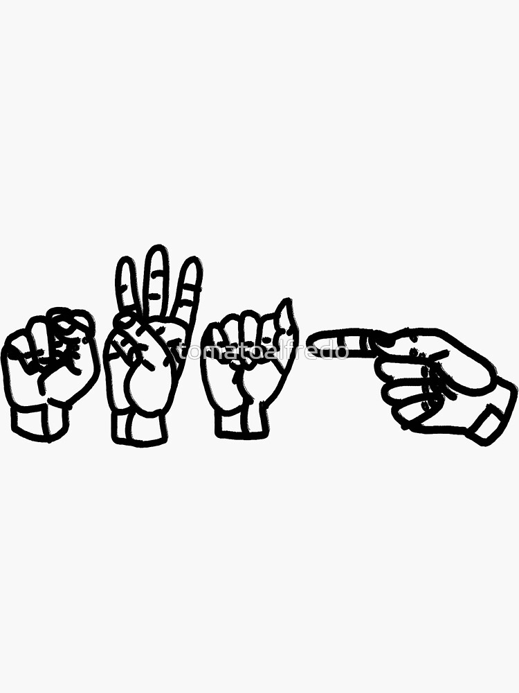 "Swag American Sign Language " Sticker by tomatoalfredo Redbubble