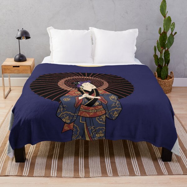 Item preview, Kabuki Actor with Umbrella Full Moon Ukiyo-e designed and sold by TokyoUkiyoHouse.