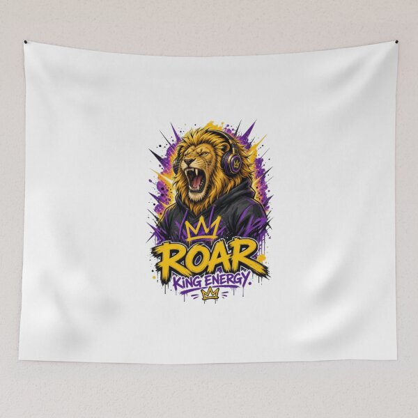 Item preview, Roar King Energy Lion Headphones Graffiti Graphic designed and sold by Azetylis.