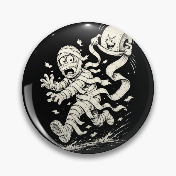Item preview, Toilet Paper Chasing Mummy - Funny Halloween Horror Cartoon designed and sold by JonelCrafts.