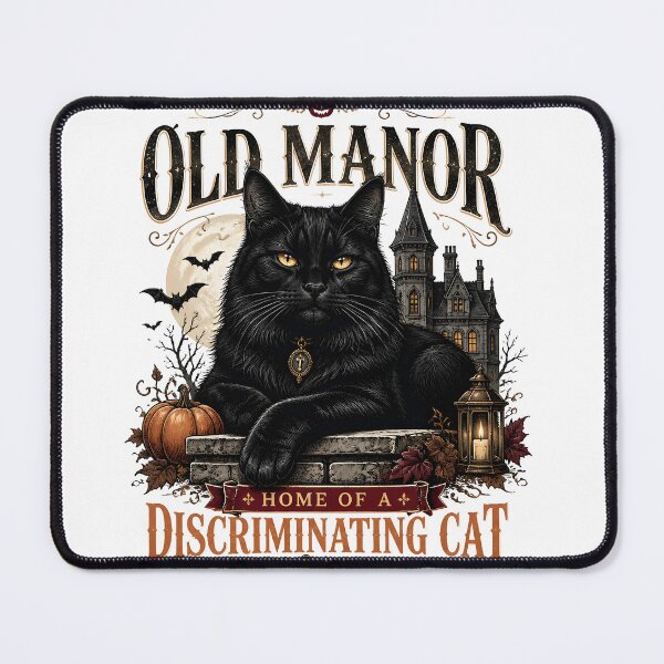 Item preview, Old Manor Black Cat Vintage Halloween Label Halloween designed and sold by BernoNickel.
