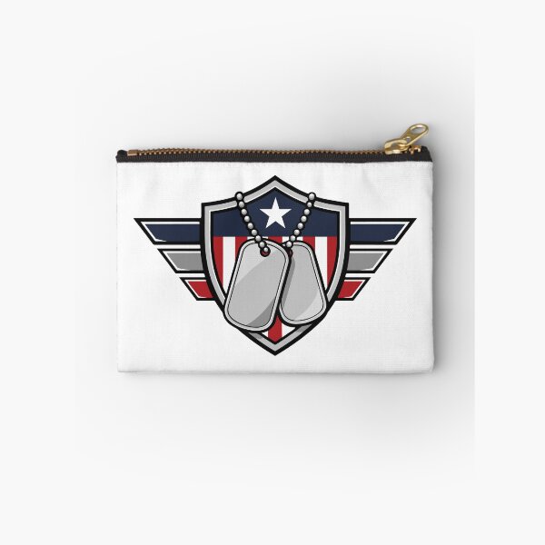 Item preview, Military Dog Tags Shield | American Flag Veteran Badge designed and sold by Marshallamoakohene.