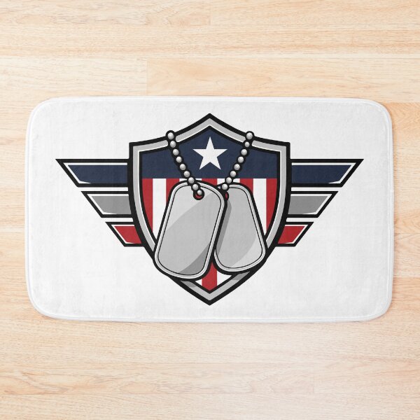 Item preview, Military Dog Tags Shield | American Flag Veteran Badge designed and sold by Marshallamoakohene.