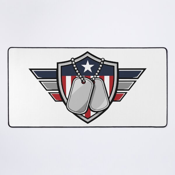 Item preview, Military Dog Tags Shield | American Flag Veteran Badge designed and sold by Marshallamoakohene.