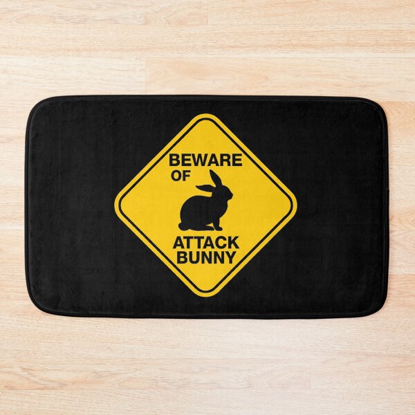 Item preview, Beware of Attack Bunny Sign designed and sold by shileaavdy.
