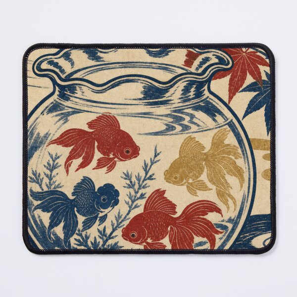Item preview, Japanese Goldfish Bowl Autumn Leaves Ukiyo-e Woodblock Art designed and sold by vekotpu.